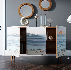 красивый Комод "Berber" три дверки 10 принт арт BB01/Print_10