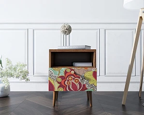 заказать Тумбочка "Berber" с одним ящиком 6 принт арт BB06/Print_06, разноцветная в интернет-магазине