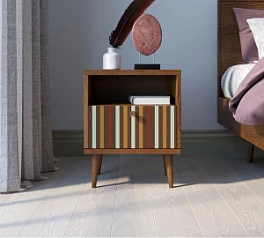 Тумбочка "Berber" с одним ящиком 20 принт арт BB06/Print_20, разноцветная в интерьере