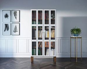 купить Шкаф двухстворчатый "Андерсен (Andersen)" с рифлеными стеклами арт AN12WH