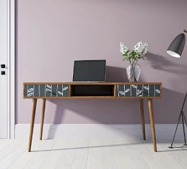 Стол рабочий "Berber" принт 18 арт BB18/Print_18 в интерьере