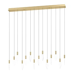 красивые 390362 Люстра диммируемая MIRADOR, 14X3,3W (LED), 3000K, 4760lm, L1400, B120, H2200, сталь, латунь, золотой/пластик, прозрачный в интернет-магазине