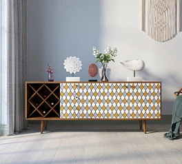 фото Комод "Berber" удлиненный с бутылочницей 22 принт арт BB15/Print_22