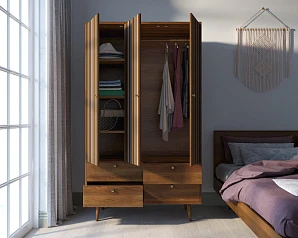 стильный Шкаф трехстворчатый "Berber" принт 20 арт BB02/Print_20