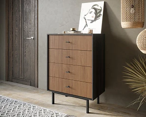 купить красивый Комод вертикальный с четырьмя ящиками "Emerson" арт EM18 в интернет-магазине