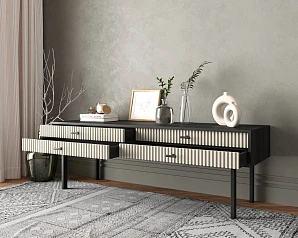 фото Консоль с двумя ящиками "Emerson" арт EM23/milky/L в интерьере