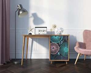 купить Стол рабочий "Berber" принт 32 с одной тумбой арт BB31/Print_32 в интернет-магазине