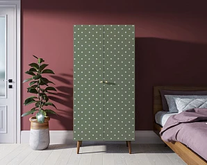 Шкаф малый двухстворчатый "Berber" принт 12 арт BB08/Print_12 в интерьере