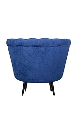 купить Низкое кресло ракушка Pearl синий на черных ножках