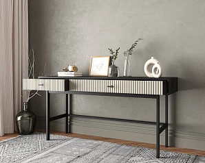 Консоль с двумя ящиками "Emerson" арт EM22/milky/L на заказ