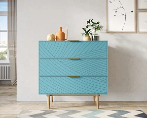 купить красивый Комод с тремя ящиками "Line" LN12/GR1/blue
