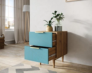 купить Тумбочка с двумя ящиками "Line" LN07/GR1/blue