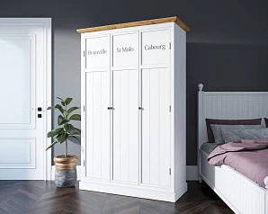 купить стильный Шкаф трехстворчатый для детской "Palermo" в стиле прованс арт PL1027-3 в интернет-магазине