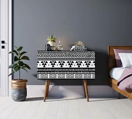 Комод на высоких ножках "Berber" малый принт 19 арт BB13/Print_19 в интерьере