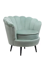 заказать Низкое кресло ракушка Pearl Green на черных ножках