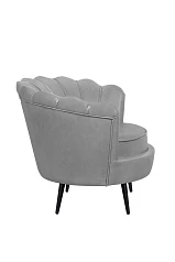 заказать Низкое кресло ракушка Pearl Grey V2 на черных ножках