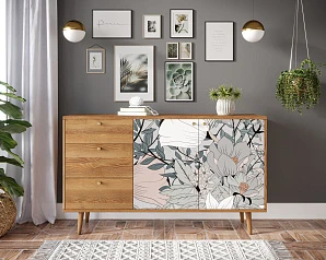 фото Комод "Berber" с двумя дверками и ящиками 50 принт арт BB05/Print_50 в интерьере