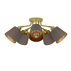 31535 Люстра потолочная MASERLO, 5X60(Е27), металл, кремово-золотой/текстиль, капучино на заказ