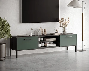 Комод "Nicole" с нишей низкий под TV NR27G в интерьере