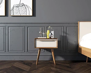 купить стильные Тумба для прихожей в Скандинавском стиле "Bruni white" с ящиком в интернет-магазине