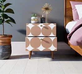 заказать стильные Тумбочка "Berber" с двумя ящиками 17 принт арт BB03/Print_17, разноцветная