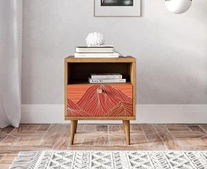 купить Тумбочка "Berber" с одним ящиком 49 принт арт BB06/Print_49, разноцветная