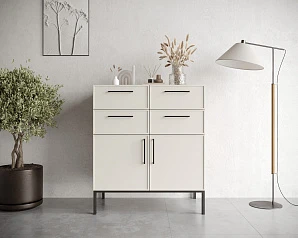 заказать Большой комод с четырьмя ящиками и дверками "Nicole" NLN17