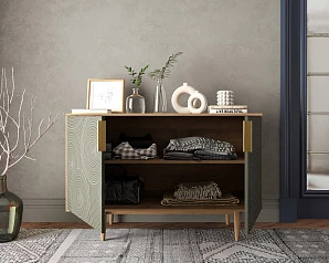 Комод с двумя дверками "Line" R18/browngrey в интерьере