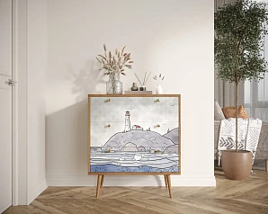 стильный Комод "Berber" три ящика арт BB40/Print_51 на заказ