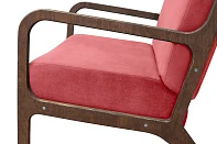 купить красивые Низкое кресло с деревянными подлокотниками Mody Karmin красное в интернет-магазине