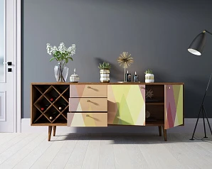 заказать Комод "Berber" удлиненный с бутылочницей 16 принт арт BB15/Print_16 в интернет-магазине