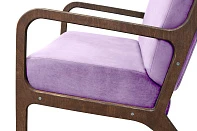 купить Низкое кресло с деревянными подлокотниками Mody Purple фиолетовое в интернет-магазине