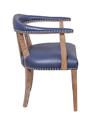 купить Мягкий стул с подлокотниками Tanner Blue Leather в интернет-магазине