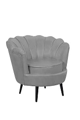 заказать Низкое кресло ракушка Pearl Grey V2 на черных ножках