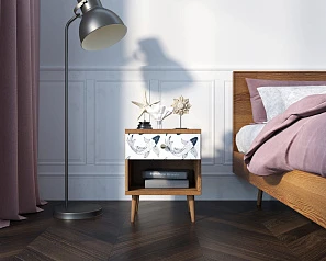 Тумбочка "Berber" с открытой полкой 36 принт арт BB33/Print_36, разноцветная в интернет-магазине