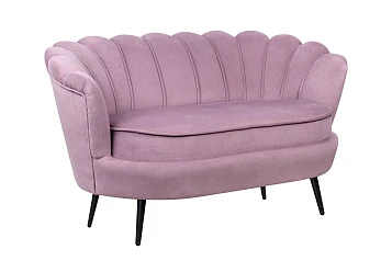 Дизайнерский двухместный диван Pearl Double Pink на черных ножках