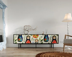 купить красивый Комод с восемью ящиками "Emerson" Матрешки арт EM03/Art04