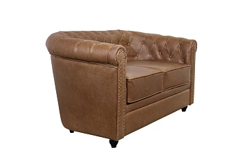 Кожаный диван лофт Karo Brown leather 2S в интернет-магазине