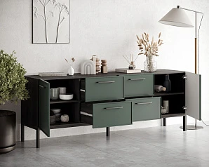 купить Комод две дверки и четыре ящика "Nicole" арт NEM19G в интернет-магазине