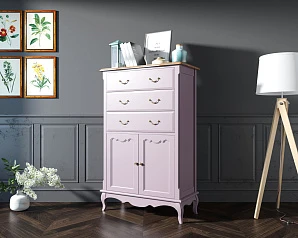 фото Комод Leontina Lavanda три ящика две дверки арт ST9354L