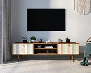 фото Комод "Berber" с нишей низкий под TV принт 45 арт BB49/Print_45 в интерьере
