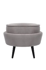 Пуф Pearl Adorn Grey на черных ножках на заказ в интернет-магазине