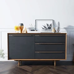 заказать Комод "Brun Blacki" с ящиками и дверкой арт BR-02Black
