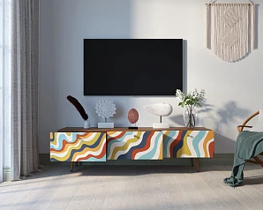 купить Комод "Berber" с ящиками низкий под TV 21 принт арт BB19/Print_21