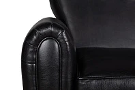 Кресло кожаное широкое Flog черное в интерьере