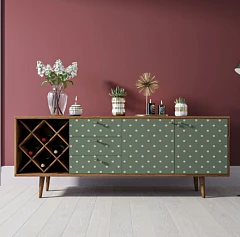 фото Комод "Berber" удлиненный с бутылочницей 12 принт арт BB15/Print_12 в интерьере