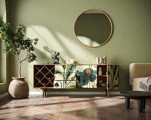 заказать Комод "Berber" удлиненный с бутылочницей арт BB15/Print_55 в интернет-магазине