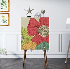 фото Комод на высоких ножках "Berber" 5 принт арт BB09/Print_05 в интерьере