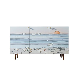 красивый Комод "Berber" три дверки 10 принт арт BB01/Print_10