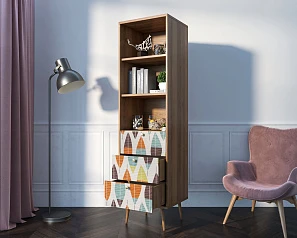 фото Стеллаж с ящиками "Berber" принт 48 арт BB45/Print_48